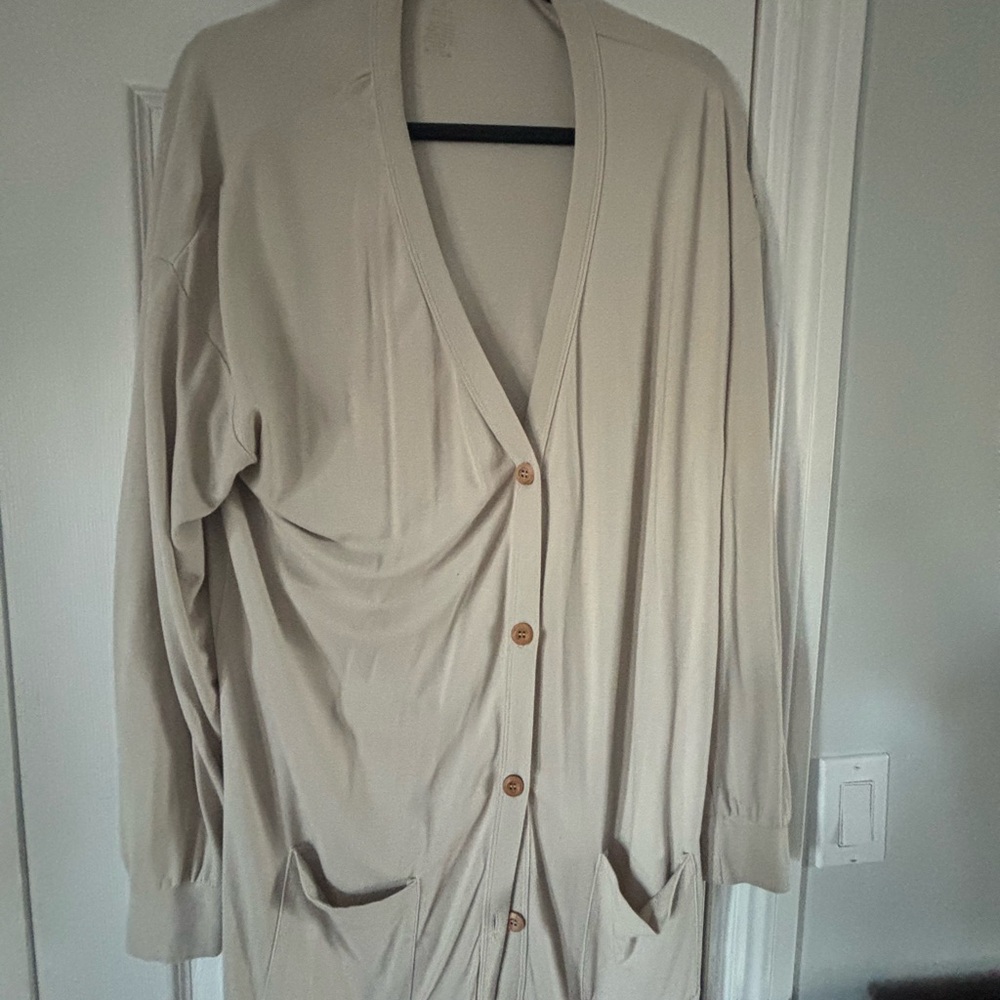 Kyte BABY Cream Cardigan Sweater Lightweight Knit
